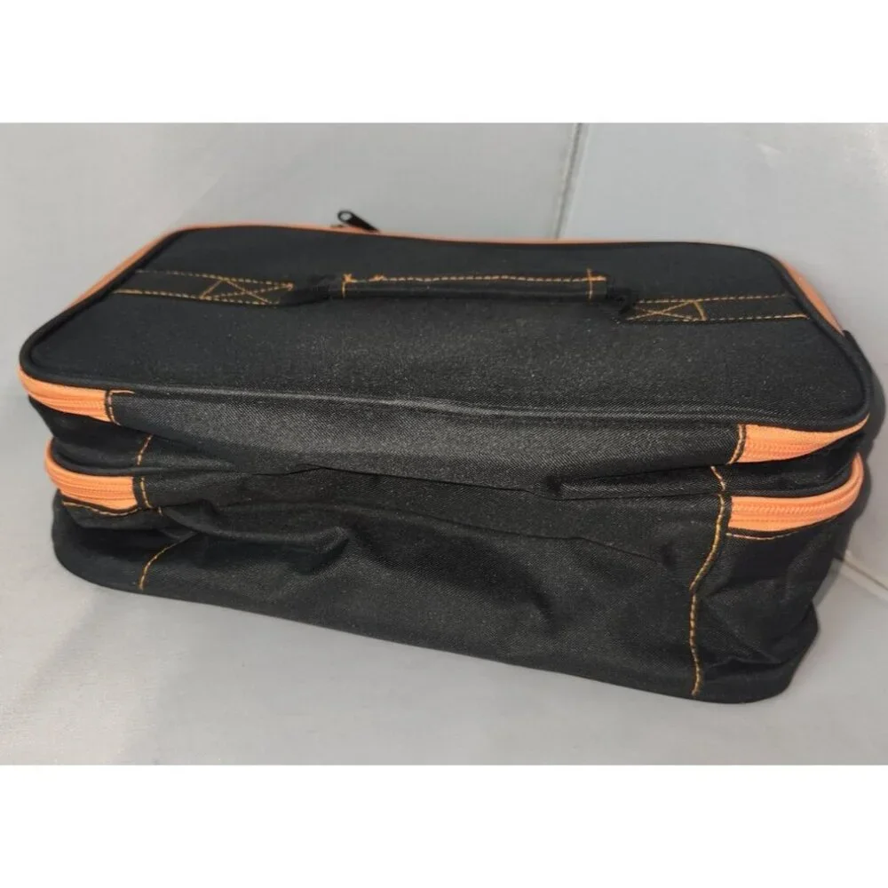 new padded camera equipment bag 12x9x6 black & Orange shoulder strap adjustable